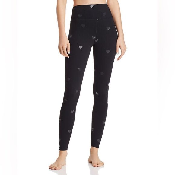 Spiritual Gangster Heart Foil Leggings Black Small - Picture 1 of 9